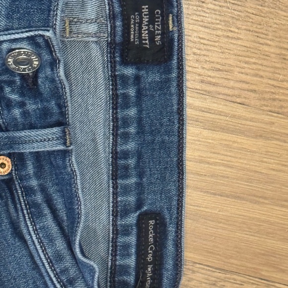 Citizens of Humanity Women’s Rocket Crop High Rise Skinny Frayed Blue Jeans 27 - Picture 4 of 8
